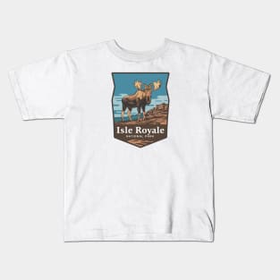 Isle Royale National Park Moose Emblem Kids T-Shirt